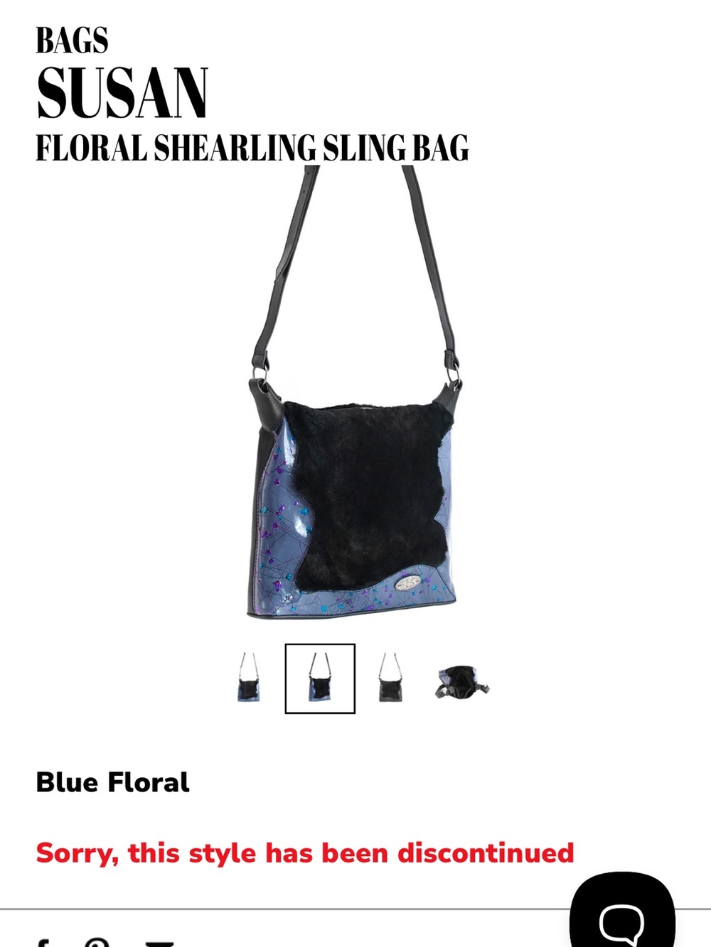 John Fluevog “Susan” Floral Shearling Sling Bag - Picture 6 of 6
